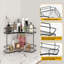 Organisateur de coin de comptoir de salle de bain à 2 niveaux, plateau de parfum de comptoir, tablette de meuble-lavabo, organisateurs de maquillage cosmétiques, noir élégant