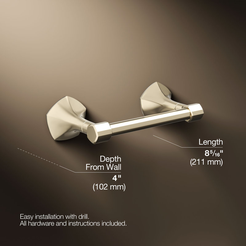 Occasion Pivoting Toilet Paper Holder, Vibrant French Gold