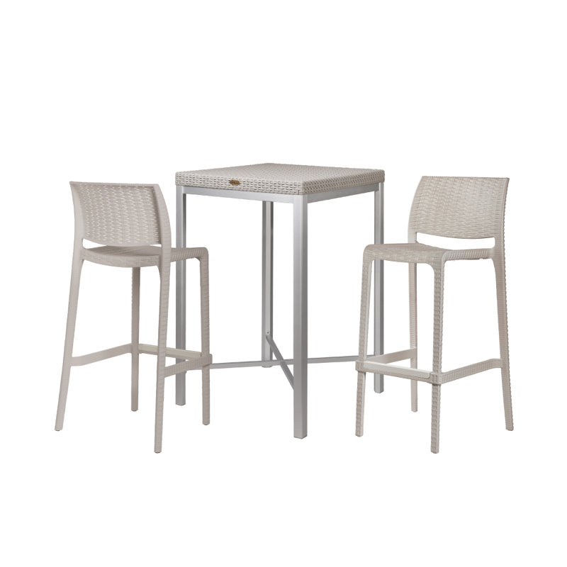 Andyn 2 - Person Patio Dining Set with Square Table, Gray