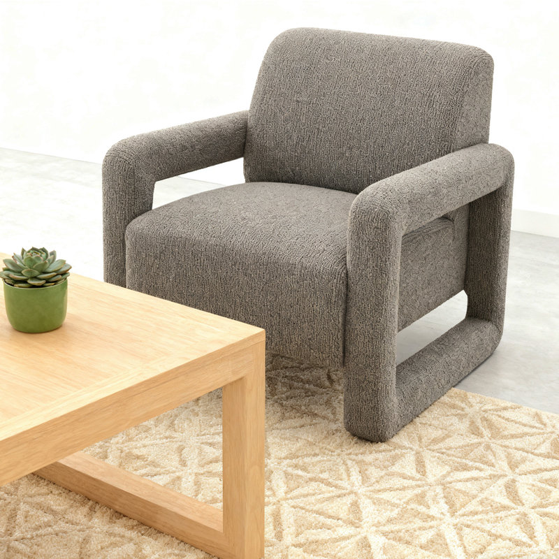Fauteuil d'appoint moderne en chenille gris
