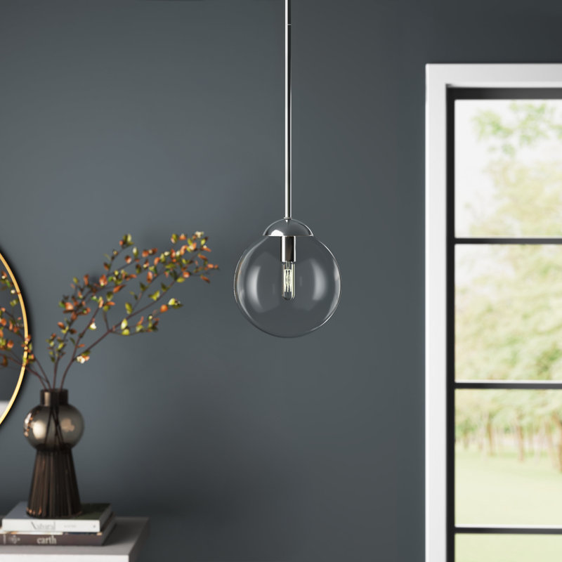 1 - Light Single Pendant, Chrome