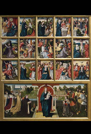 «Quinze mystères et la Vierge du Rosaire» par Goswijn Van Der Weyden, impression