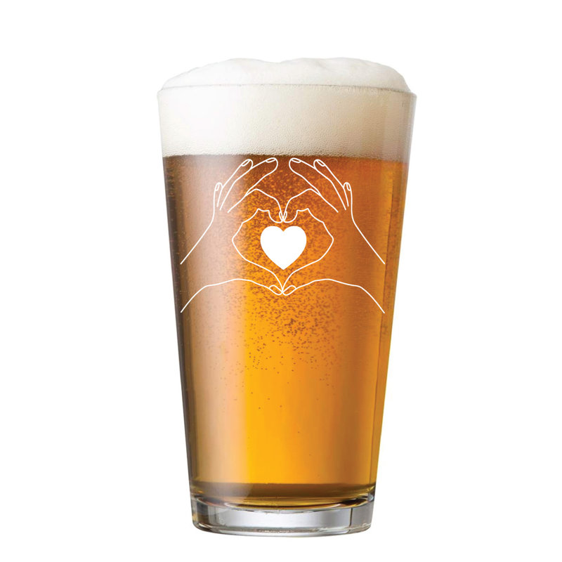 Verre 16 oz en verre à bière i cœur Artifore