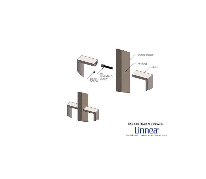 17 1/2" CTC Back-to-Back Door Pull, Satin Stainless Steel