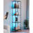 5-Tier Display Shelf Floor Lamp With RGBW Color Changing Lights, Adjustable Brightness & Modes, Corner Standing Column Etagere Organizer For Living Room, Bedroom, Office Decor - Black
