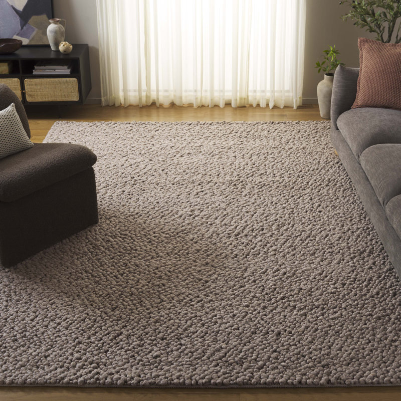 Natura Hand Woven Wool/Viscose/Cotton Rug in Taupe, Rectangle 8' x 10'