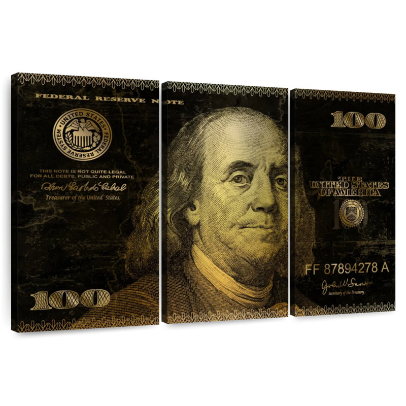 Billet de cent dollars, H 24 po x l 38 po