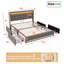 Upholstered Storage Bed with LED Headboard and Drawers-611722736-611722738