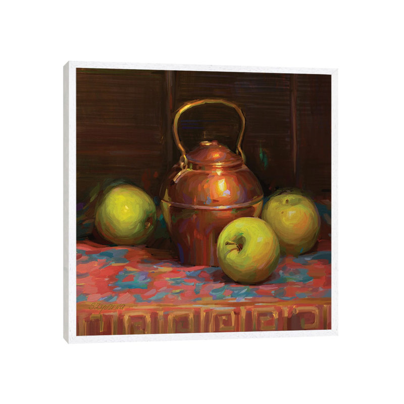 Apples 1 Piece Wall Art on Canvas, 93.98 cm H x 93.98 cm W, White Framed