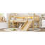 Lit mezzanine simple Natural TG avec tablettes de rangement, lumières à DEL et garde-corps pleine longueur, assemblage simple, solution compacte en bois massif avec finition parfaite pour la chambre à coucher, finition