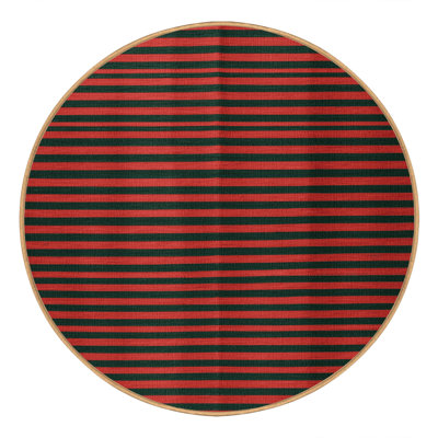 Tapis brun à rayures horizontales lavable à la machine