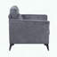 Chaise d'appoint moderne en microfibre, support à ressorts ensachés et pieds en métal noir