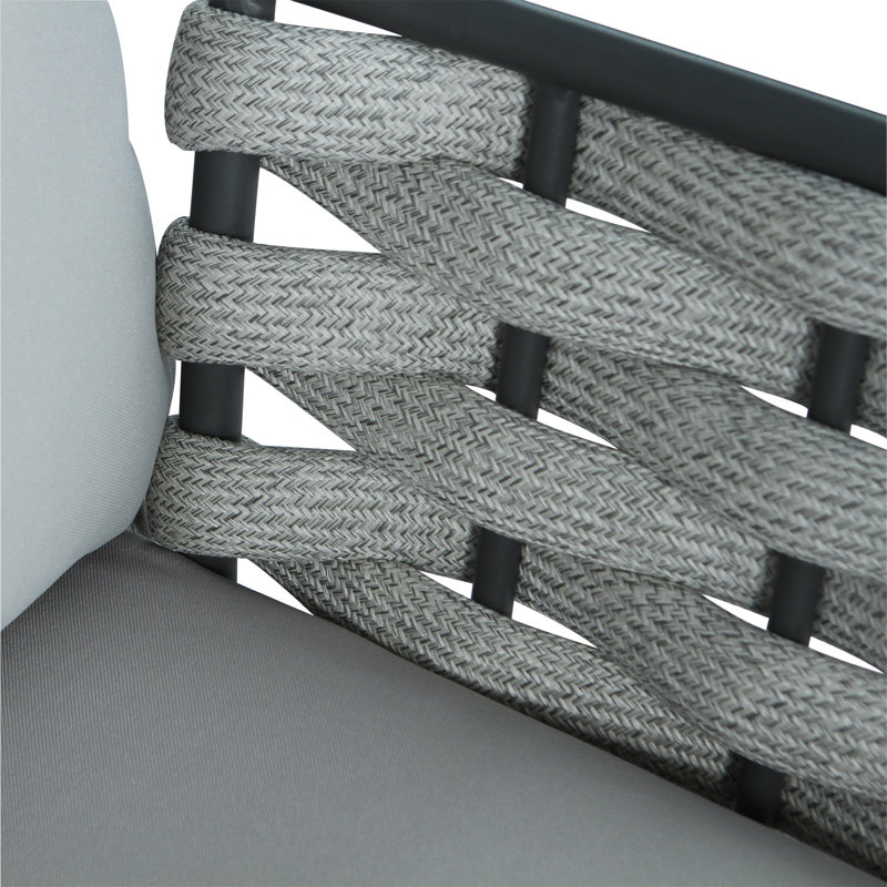 Causeuse et table en acier Mariano, gris, Gris, Gris