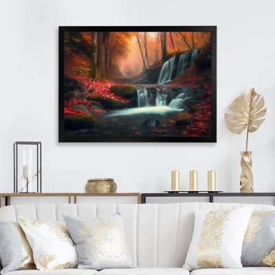 «Waterfall In Fall Forest I», reproduction sur toile
