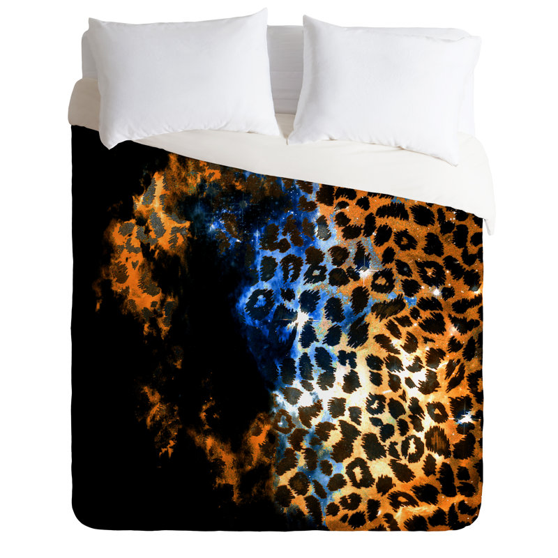 Ensemble de housse de couette Caleb Troy Leopard Storm, Housse de couette pour très grand lit et 2 très 