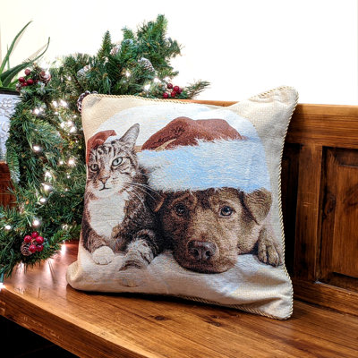Cat & Dog Christmas Cushion Cover