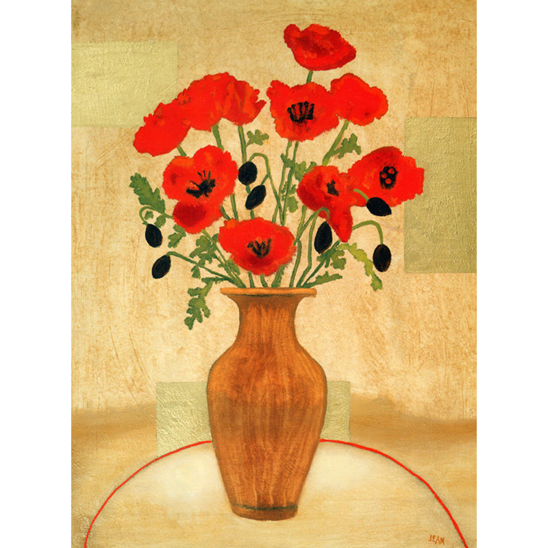 Coquelicots cramoisis, H 24 po x l 18 po