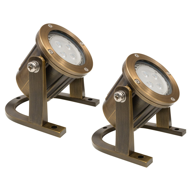 Outdoor Heavy Solid Brass Underwater Pond Lights, 2 Pack, 2700K