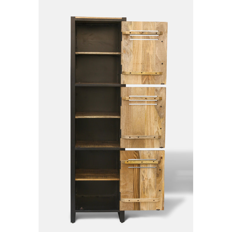 Industrial Mango Wood Tall Cabinet / Locker Sawn Finish