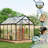 Walk-In Outdoor Aluminum Frame Polycarbonate Greenhouse with Roof Vent & Lockable Push Door for Garden or Backyard, 6x8 FT