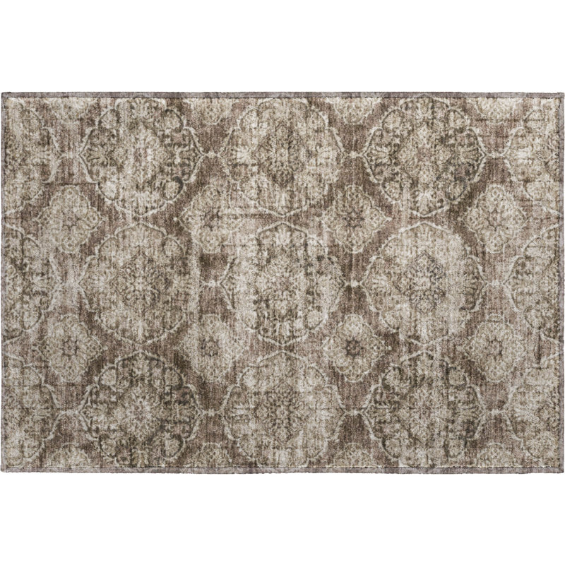 Premium Machine Washable Mayfield AMF2196 panel Rug, 1'8" x 2'6", Chocolate