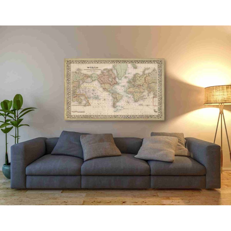 «Mitchell's World Map» par Mitchell, art mural sur toile, H 40 po x l 54 po x P 1,5 po