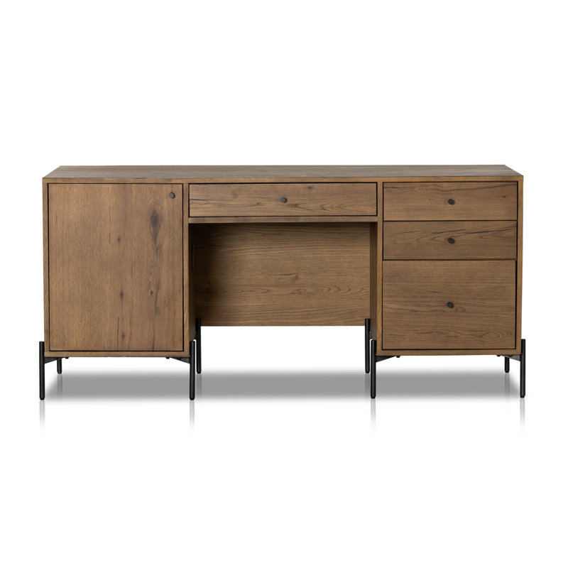 Eaton Executive Desk, Amber Resin Oak