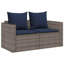 5 Piece Patio Sofa Set With Cushions Stackable Poly Rattan-1471295524