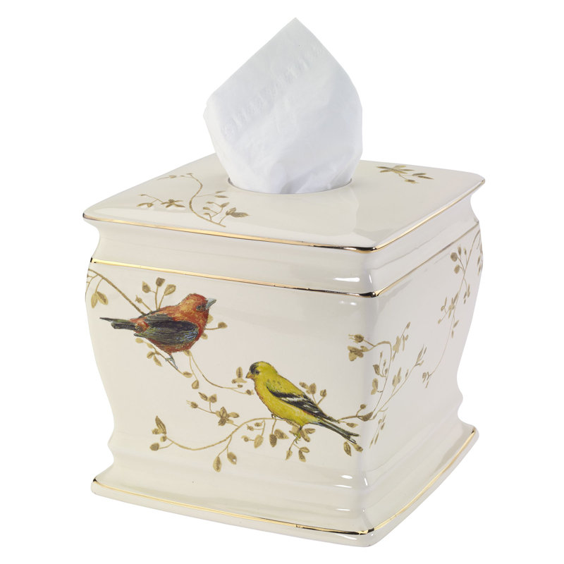 Gilded Birds Bath Tissue Box Cover