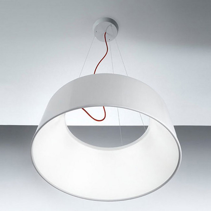 Blanca 1 - Light Single Drum LED Pendant, Glossy White, 9" H x 23.63" W x 23.63" D