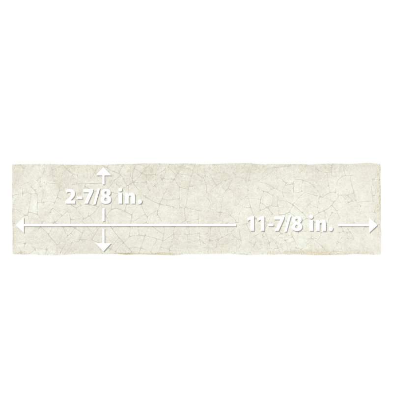 Crackle 2-7/8 In. X 11-7/8 In. Ceramic Wall Tile, Beige