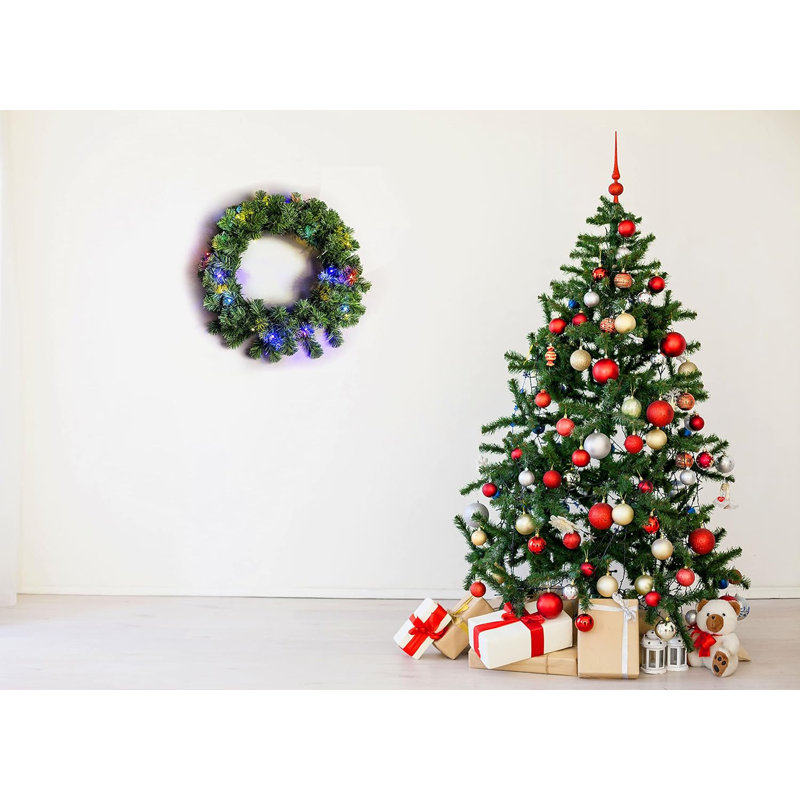 Faux Lighted PVC 21.65cm Christmas Wreath