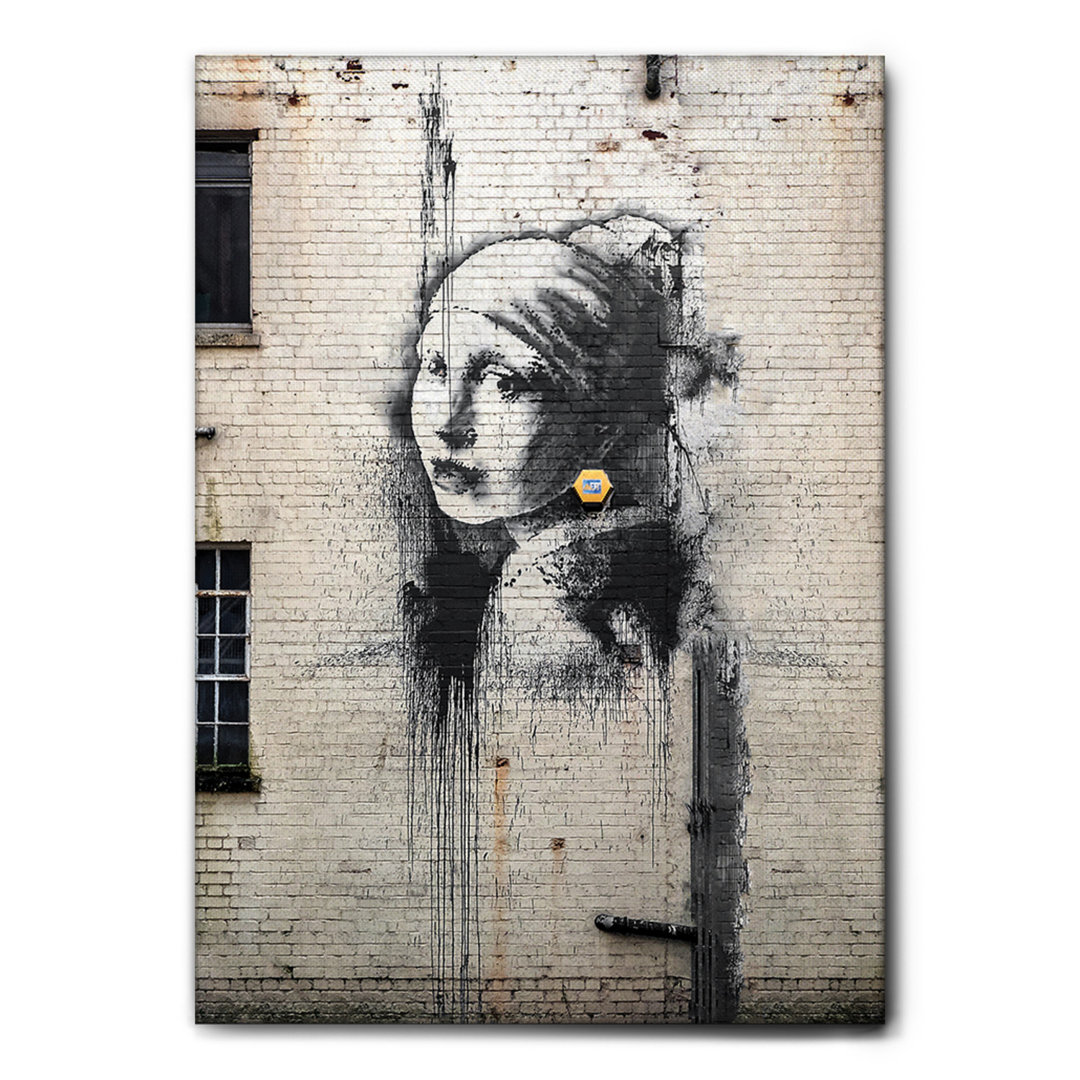 Leinwandbild Girl with a Pearl Earring von Banksy