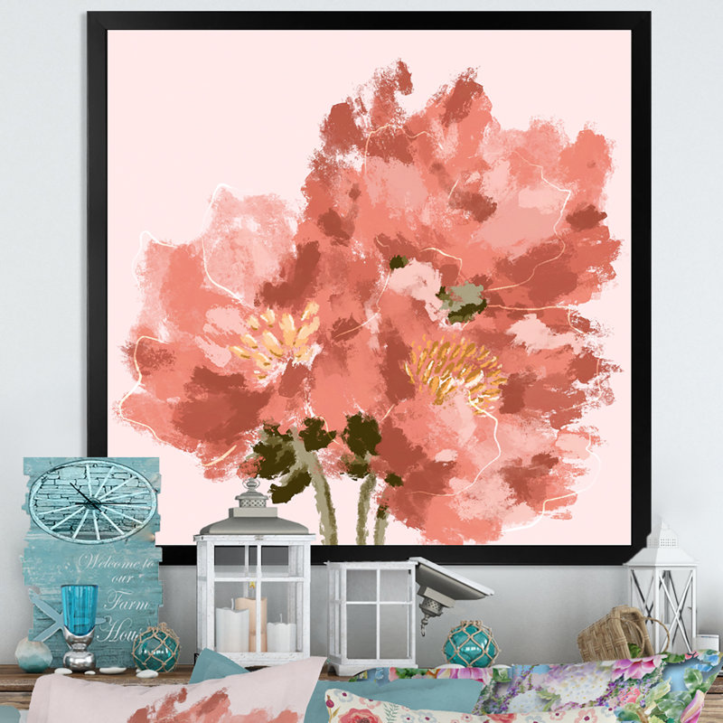 Bouquet de pivoines, fleurs, art mural traditionnel sur toile, H 36 po x l 36 po x P 1,5 po
