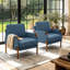 Chaises d'appoint Mid-Century modernes en tissu avec accoudoirs courbés en bois massif, ensemble de 2-883674643