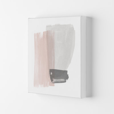 Grey And Pink Brushstrokes I - Print