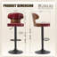 Tabouret de bar pivotant en cuir synthétique à hauteur ajustable-2026763691