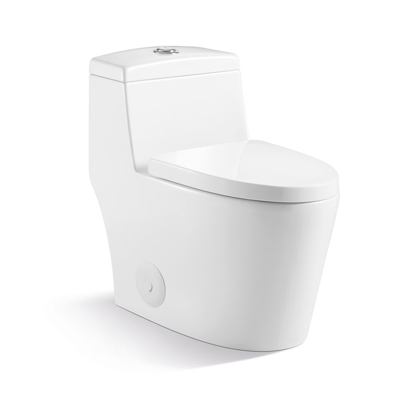 Toilette allongée une pièce à double chasse (siège inclus)
