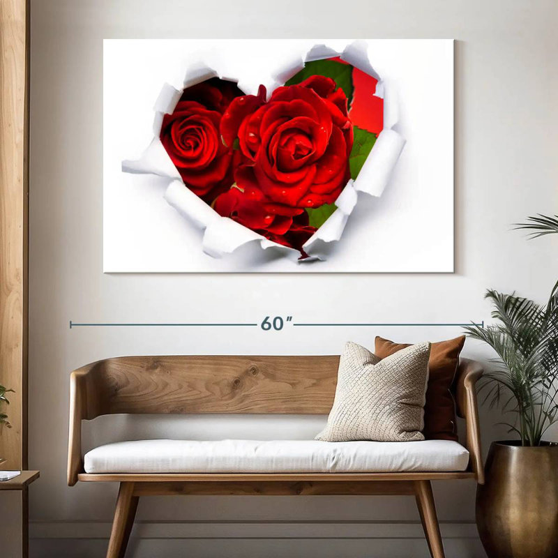 Harnek Heart Shaped Rose Bouquet, 34" H x 51" W