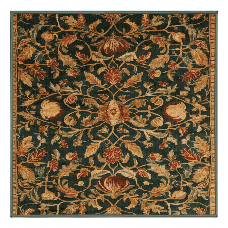 Tapis vert français lavable à la machine, Carré 5 pi