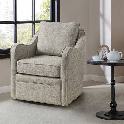 Fauteuil demi-tonneau pivotant rembourré, entièrement assemblé