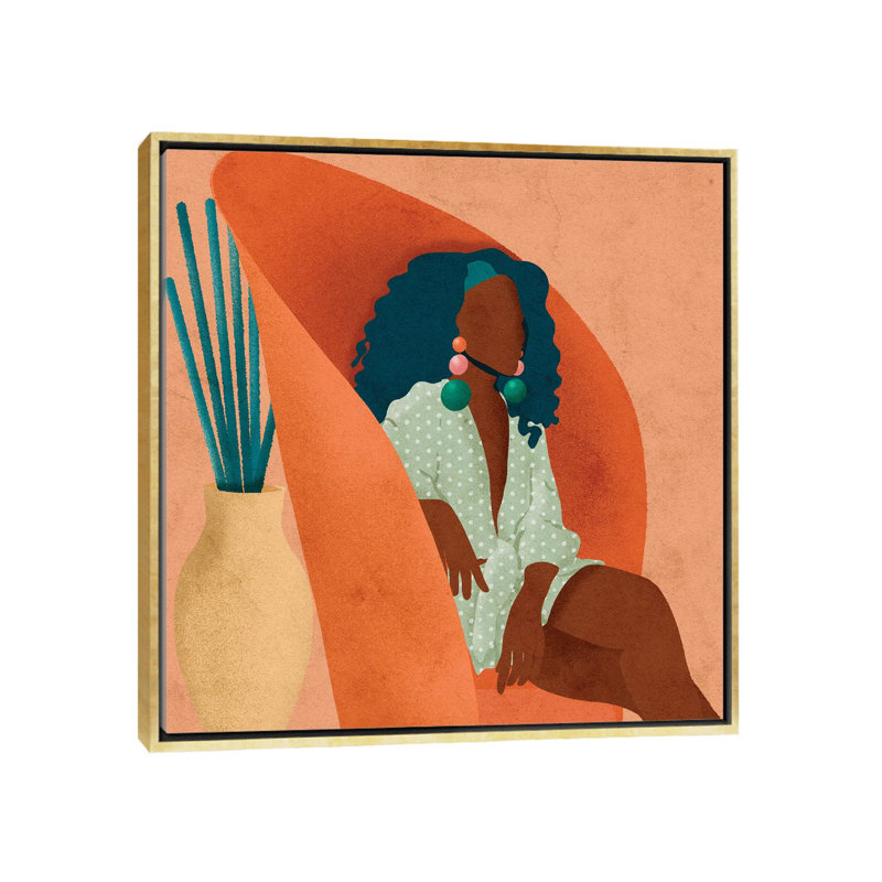 « Lee » par Reyna Noriega-impression, Toile encadrée d'or, H 18 po x l 18 po x 1,5 po, Pas de tapis