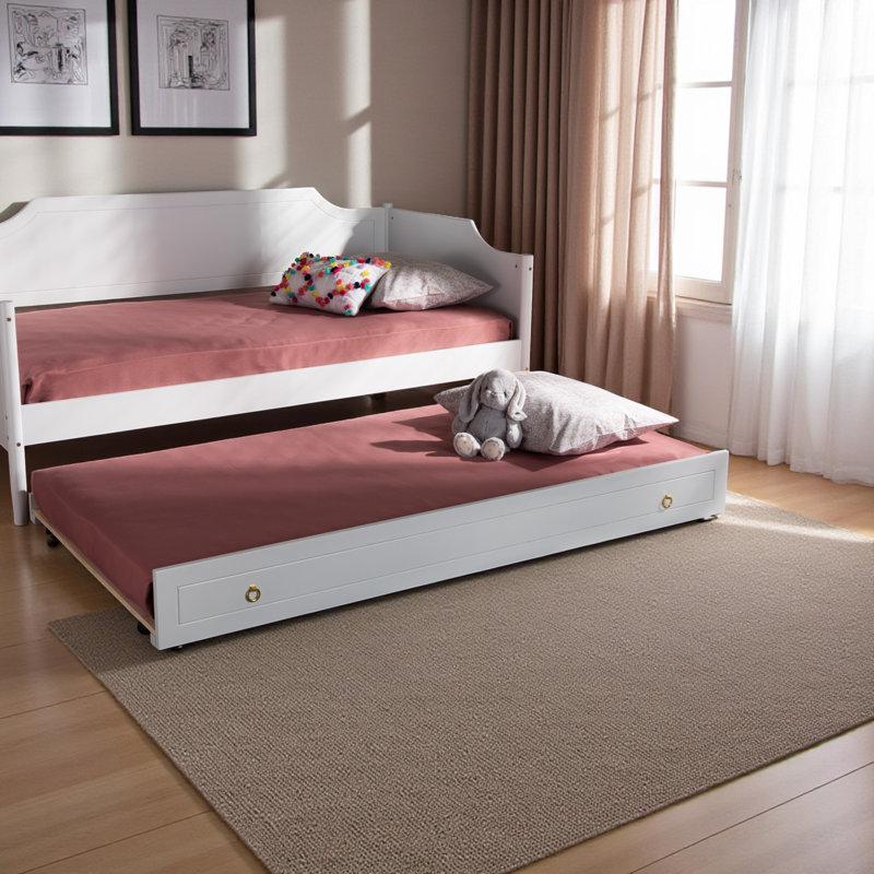 Serenity Traditional Twin Trundle in White Finish, 7.67'' H X 73.65'' L X 38.68'' W, White