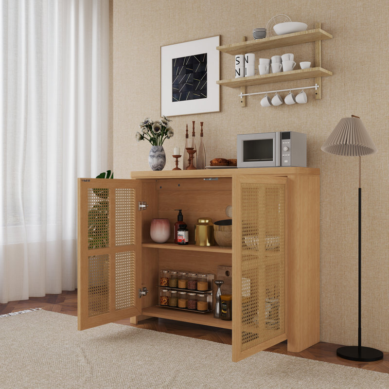 Buffet 39,4 po Mid-Century, Naturel