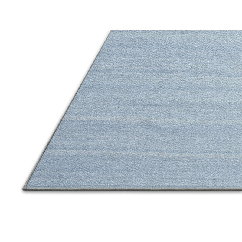 Tapis contemporain bleu ciel, Rectangle 5 pi x 7 pi