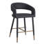 Tabouret de comptoir en similicuir et métal 26 po Christley, ensemble de 4 - noir-65350475