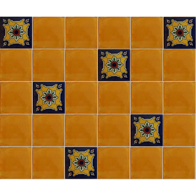 2" x 2" 36pcs TalaMex Puebla Talavera Mexican Tile