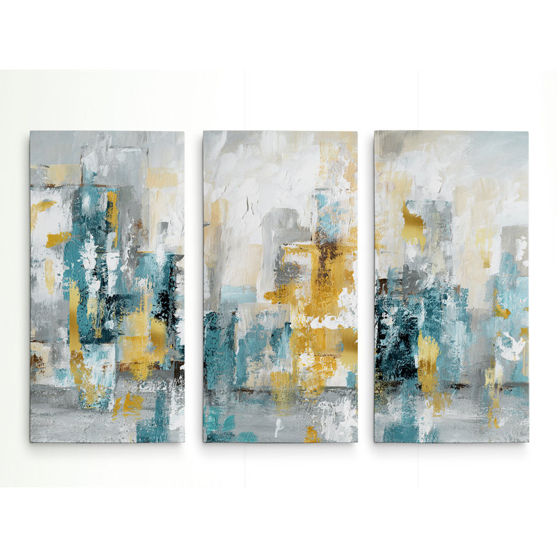 Ensemble de 3 reproductions d'images sur toiles tendues « City Views II » Aaliyan, H 40 po x l 60 po x 1,5 po