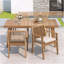 Ensemble de meubles de patio 5 pièces en bois d'acacia durable et 4 chaises rembourrées robustes-115717696