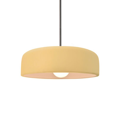 Radiance - luminaire suspendu 1 lumière Spire - jaune pâle - nickel brossé - l 10 po x H 3,75 po - ampoule remplaçable - tige rigide
